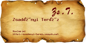Zsadányi Teréz névjegykártya